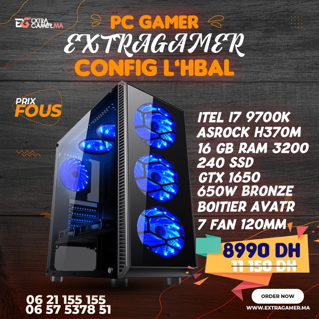 Achat PC GAMER INTEL I7 9700K GTX 1650 4G 16GB 240 SSD